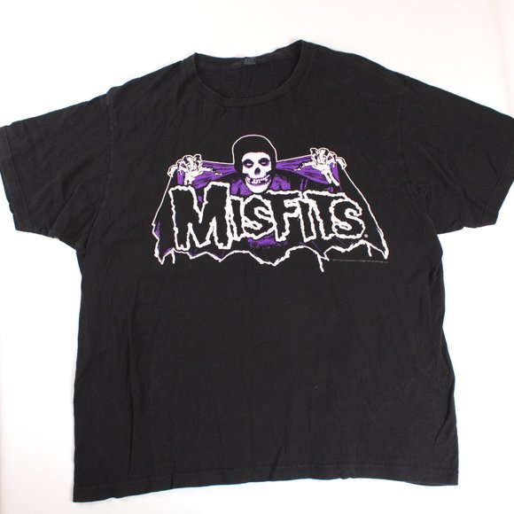 Tultex Other - Vintage 2016 THE MISFITS Mens Shirt Punk Rock Band Music Skeleton #101